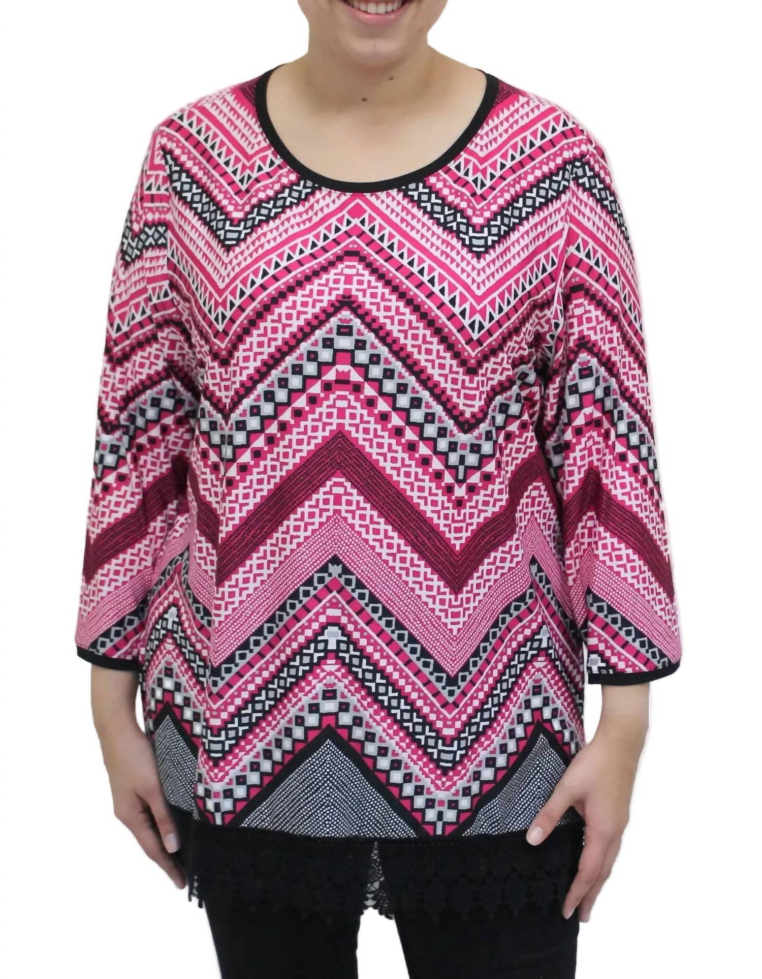 N Touch - Women's Chevron Print Top