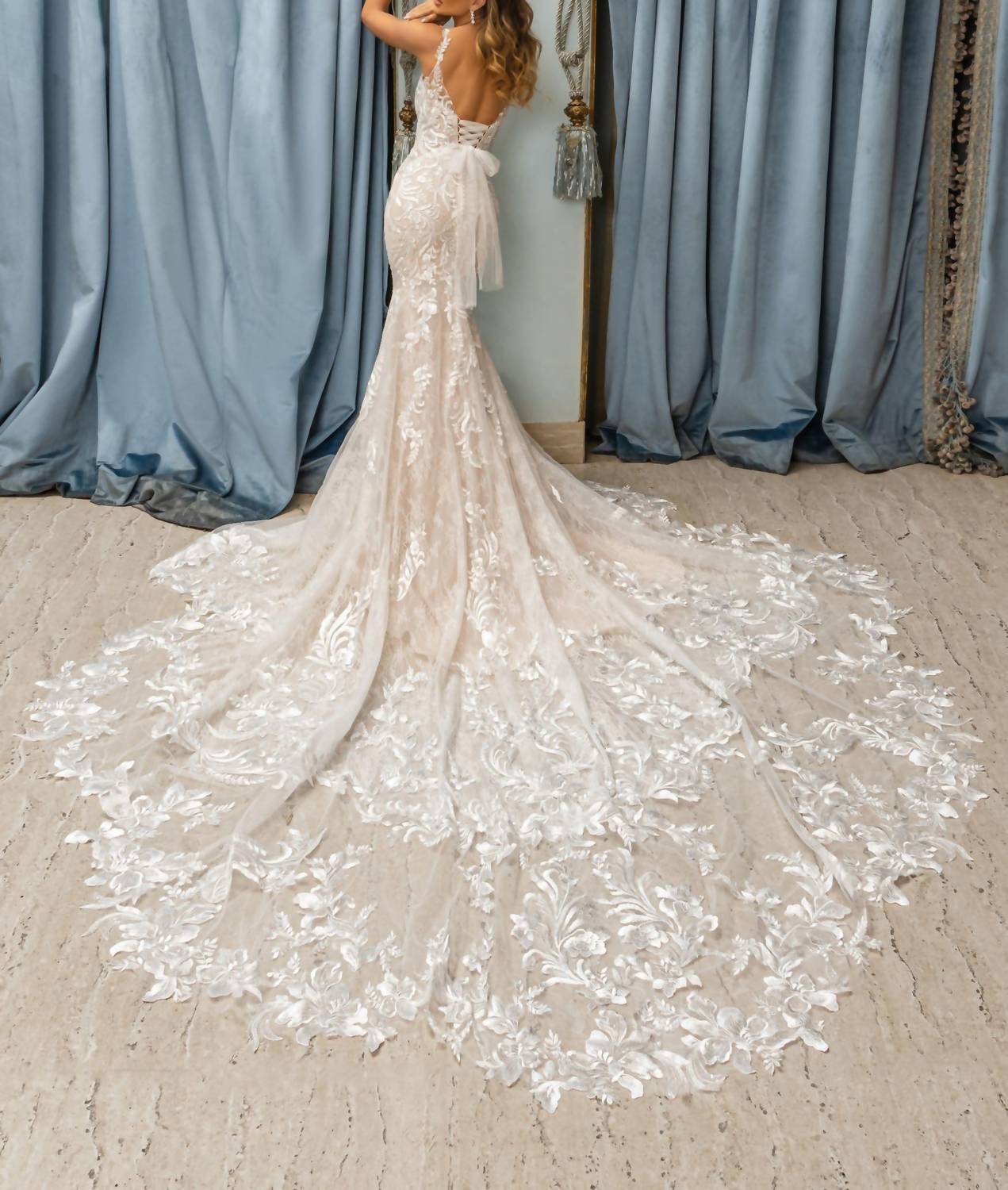 Kitty Chen Couture - Luna All Over Lace Gown