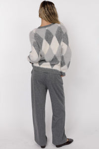 Sage The Label - Astoria Fuzzy Argyle Sweater