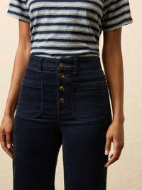Stylish In The Saddle - Stretch Terry Cord Patch Pocket Pant
