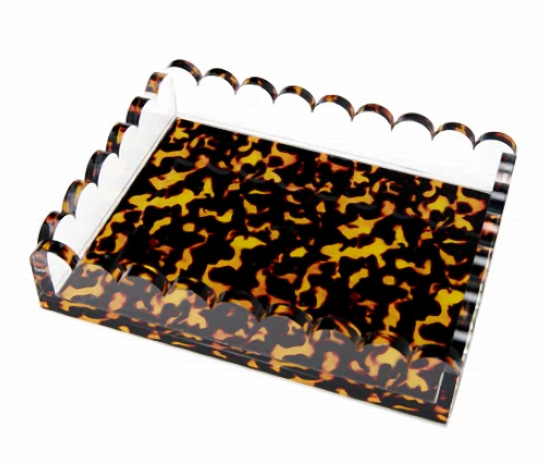 Tara Wilson Designs Acrylic Scallop Tray in tortoise - item
