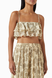 Hemant & Nandita - Ruffle Top And Harem Pant Set