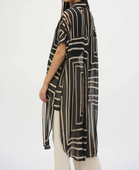 Joseph Ribkoff - Chiffon Geometric Print Blouse