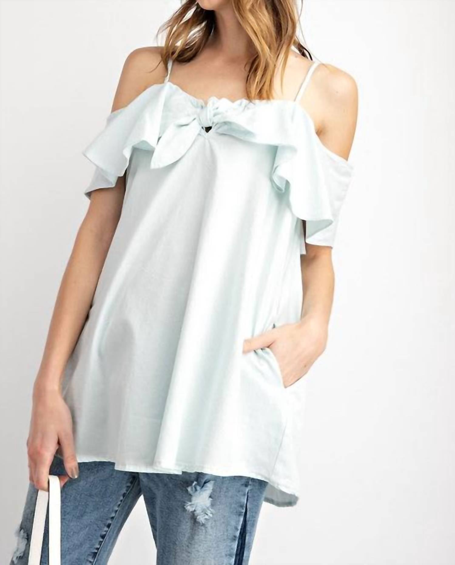 Easel - Bow Off-the-shoulder Top