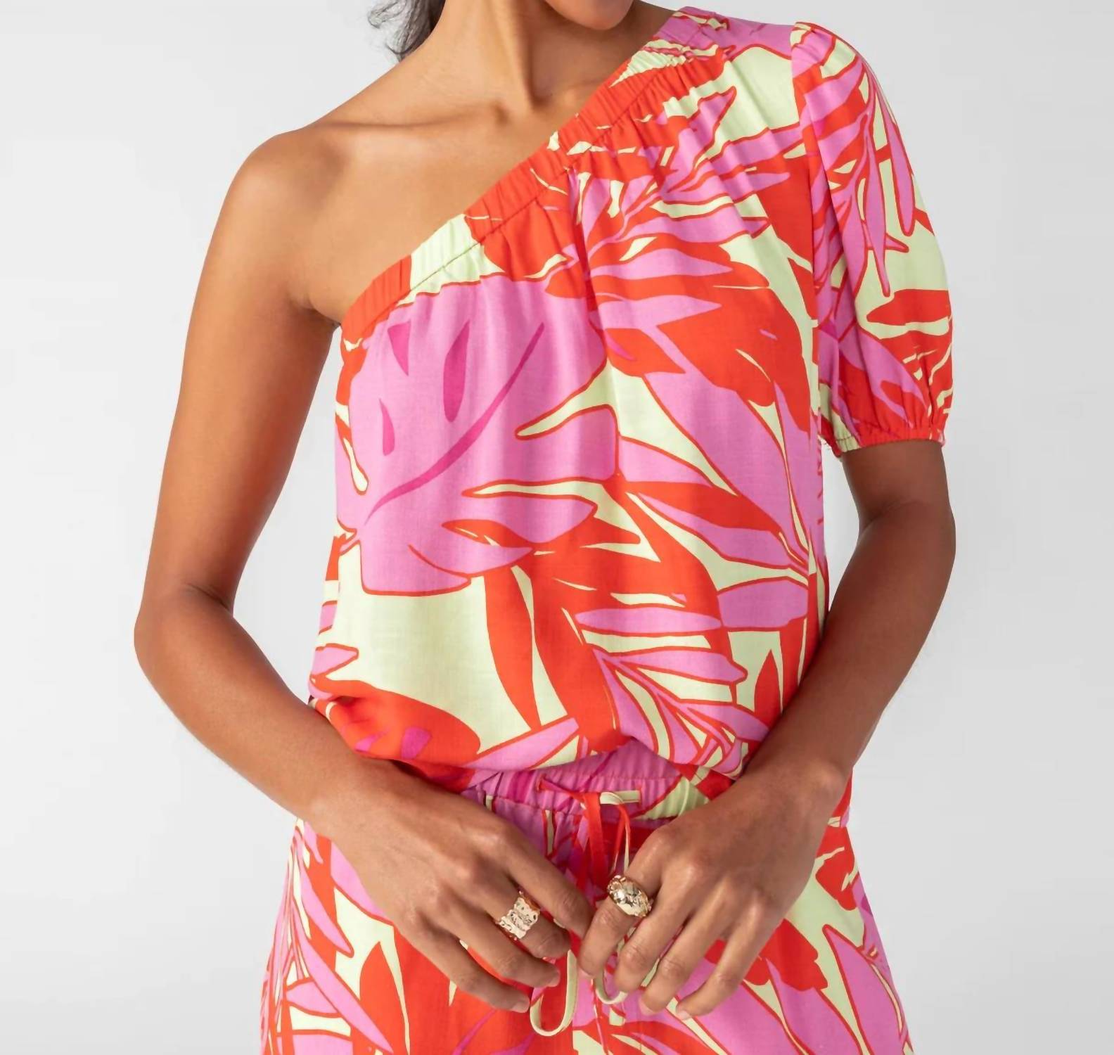 Sanctuary - Elastic Waist One Shoulder Top