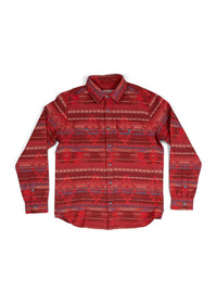 Iron & Resin Men's Navajo Jaquard Shirt in red - men's long sleeve top