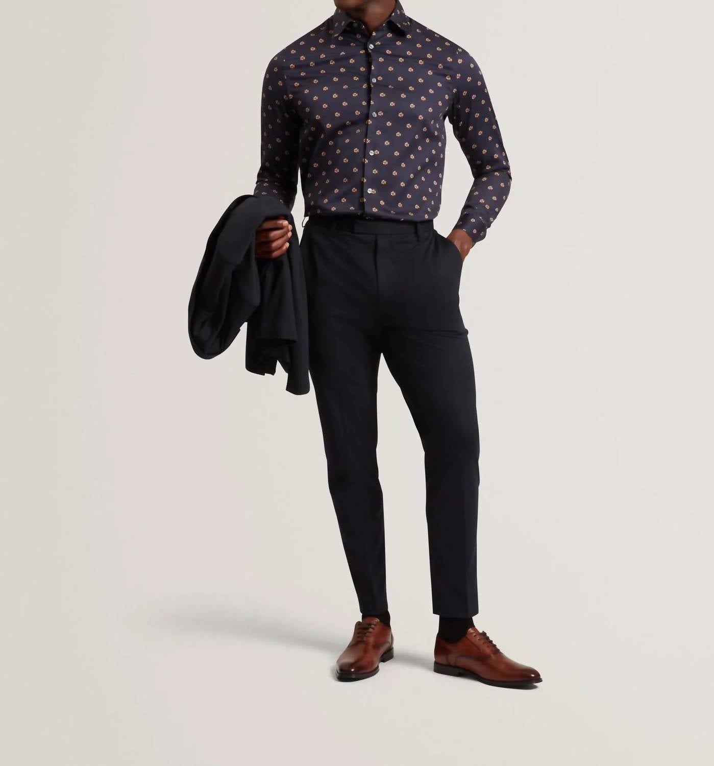 Ted Baker - Olufar Ditsy Floral Print Cotton Shirt