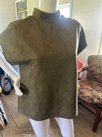 Thml - Women's Short Sleeve Suede Top