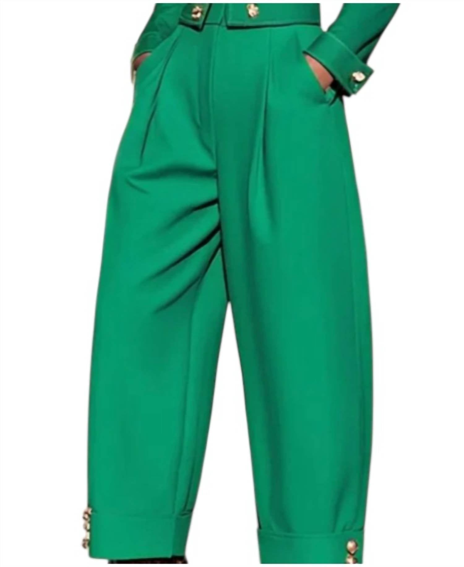StyleWe Cropped Pants in green - women's pants