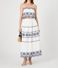French Connection - Alissa Embroidered Midi Skirt