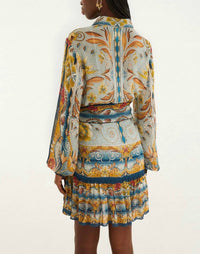 Farm Rio - Mosaic Garden Belted Mini Dress