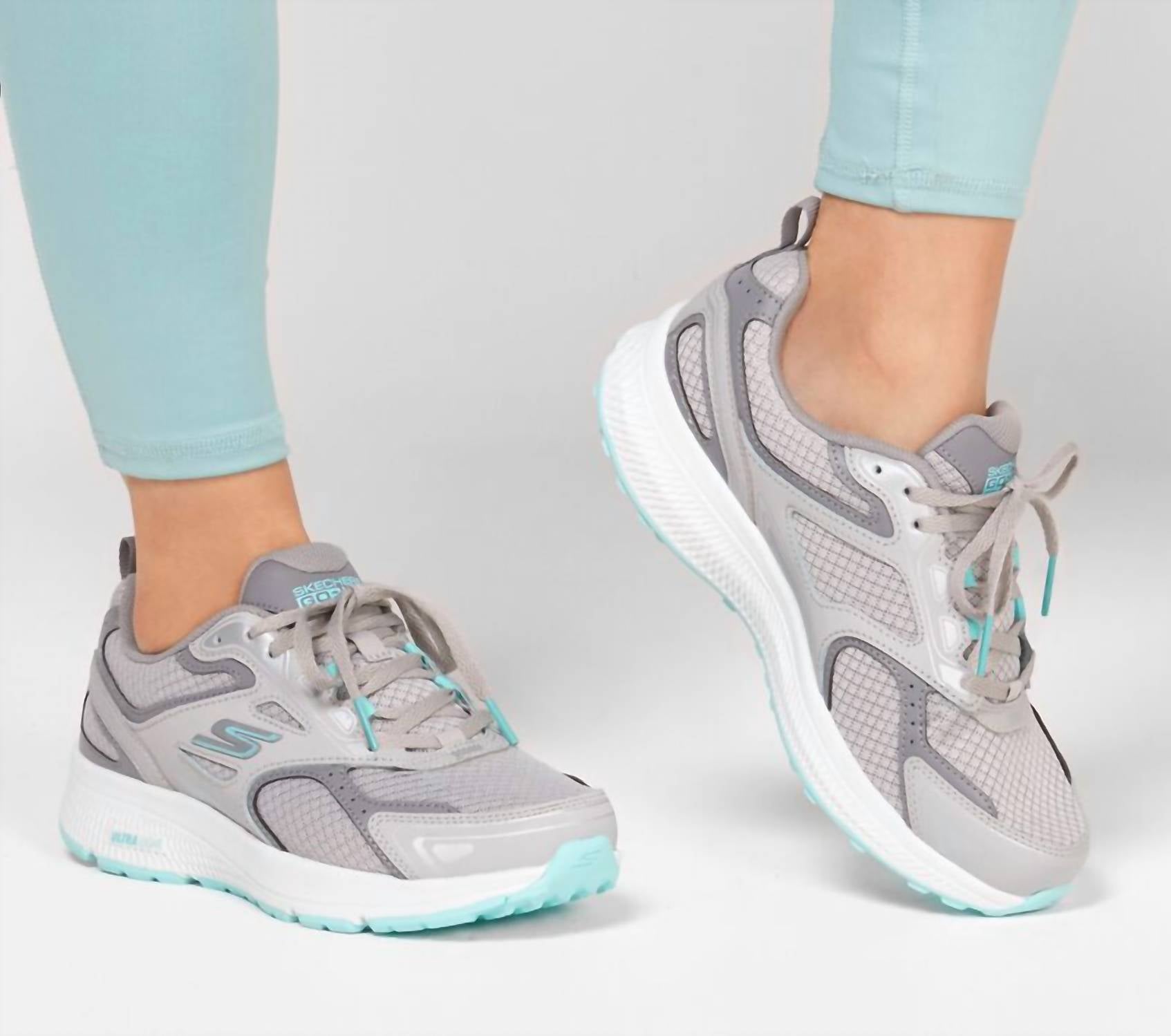 Skechers Women's Go Run Consistent Sneakers in gray turquoise - women's sneaker - view 6