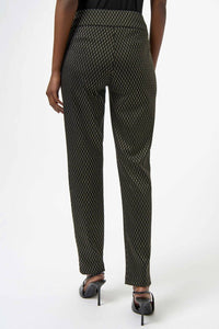 Joseph Ribkoff Foiled Slim Pant in black gold - women's pants - alternate view