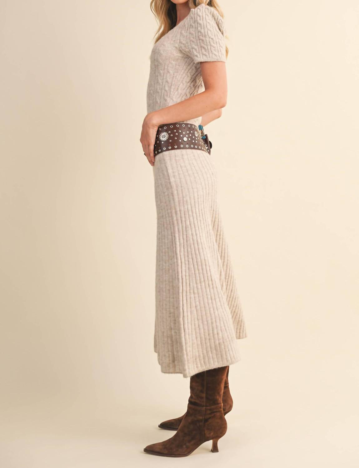 Klesis - Cable Knit Midi Sweater Dress