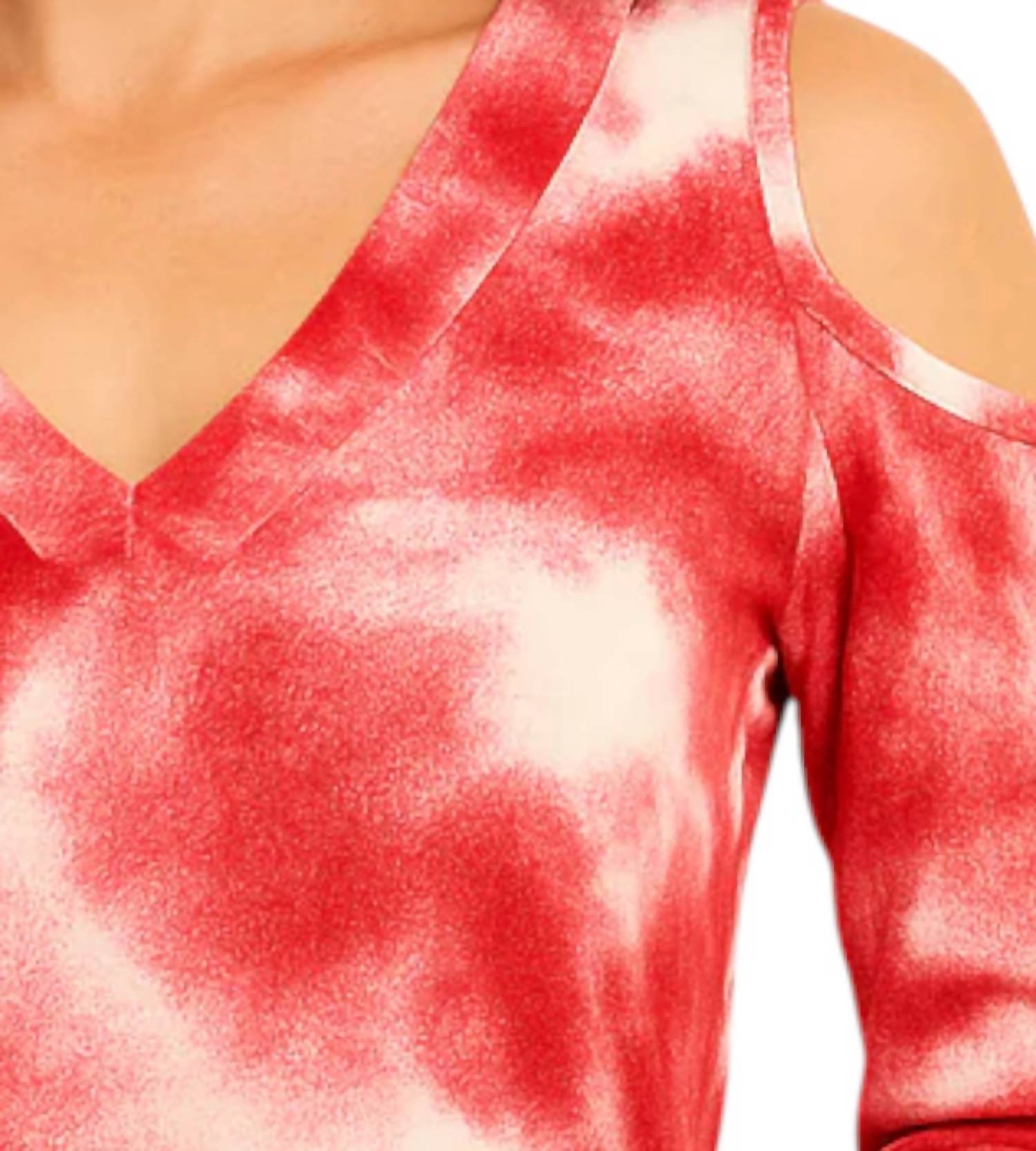 French Kyss - Soft Stretch Tie Dye V Neck Top