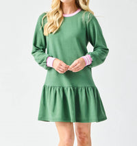 Mary Square Georgia Dress in olive - women's dress - detail view