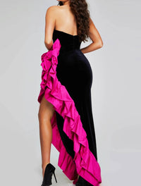 Jovani - Velvet Strapless Gown