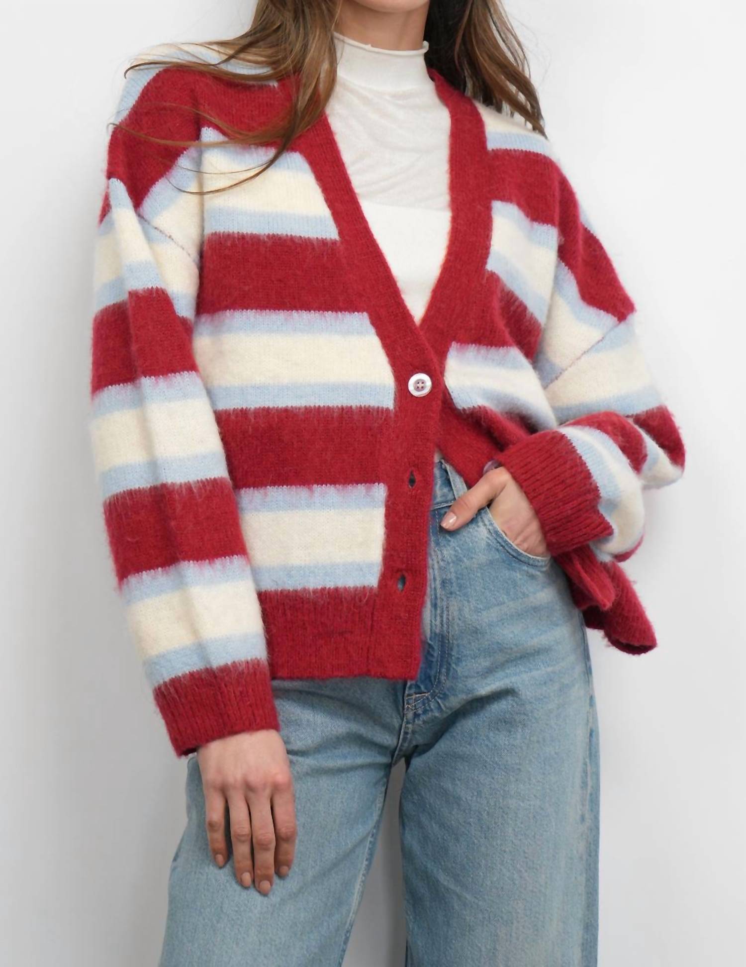 Greylin - Fallon Cozy Oversized Stripe Cardigan