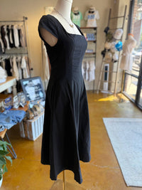 Kld. Signature - Women's Square Neck Cap Sleeve Midi Dress