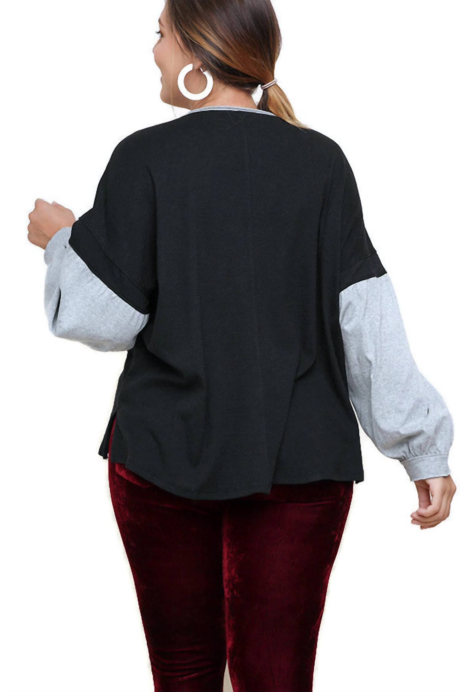 Umgee - Henley Color Block Top