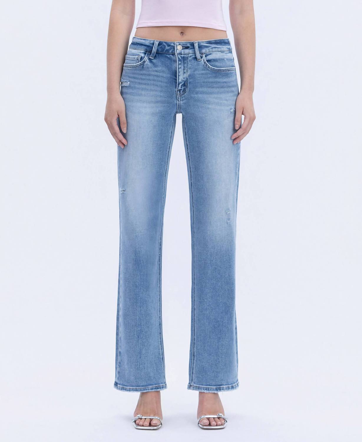 Vervet By Flying Monkey - Aileeah Mid Rise Straight Jeans
