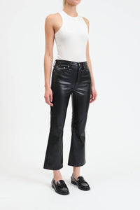 Daze - Shy Girl Crop Flare Vegan Leather Pant