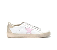 Mi.Im - Women's Low Top Lace Up Sneakers With Pink Star