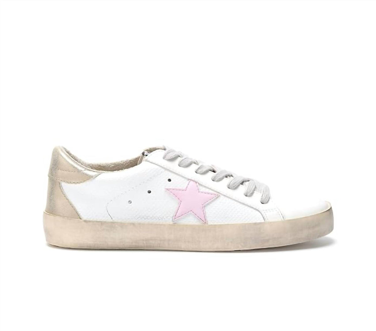 Mi.Im - Women's Low Top Lace Up Sneakers With Pink Star