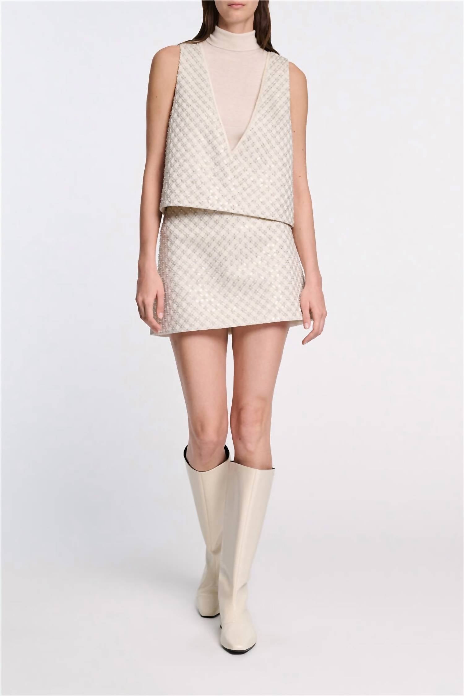 DOROTHEE SCHUMACHER Sparkling Statement Mini Skirt in pearl - women's skirt
