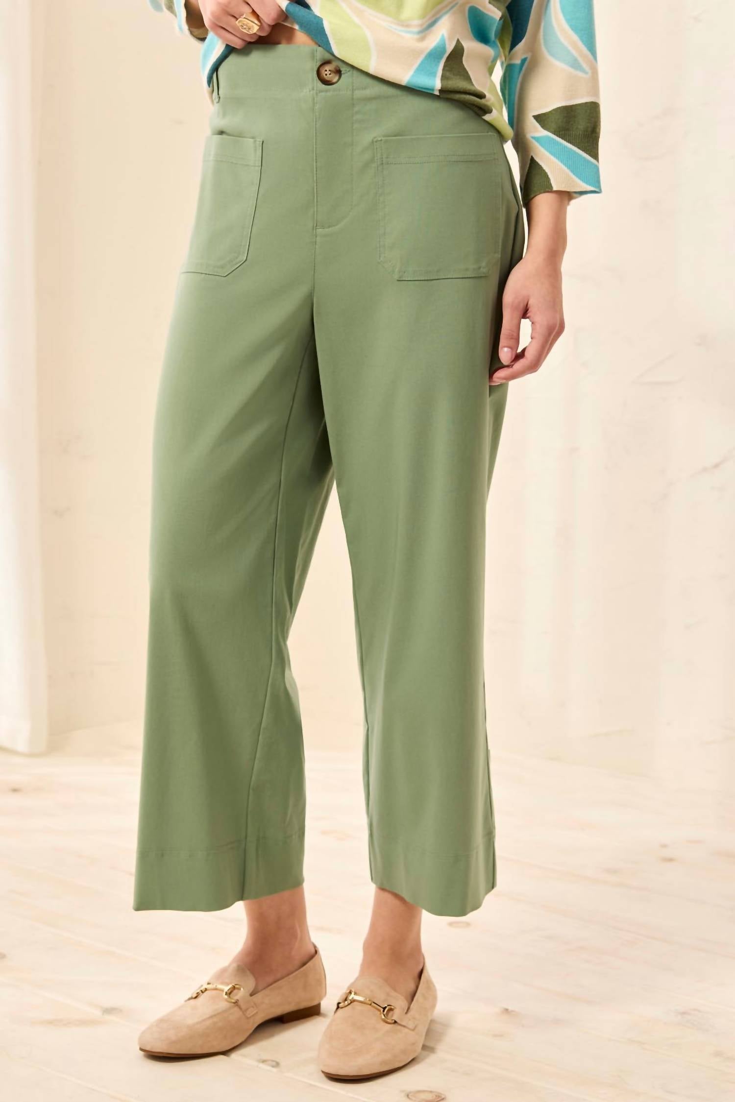 Tribal - Fly Front High Rise Capris With Pockets