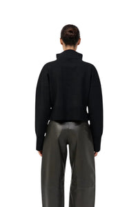 St. Agni Milano Knit Zip Jumper in black - women's jacket - alternate view