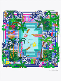 Vilagallo - FOULARD Piscina Tropical Print Silk Scarf