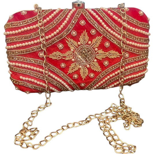 Carrier Co. - Women's Embroidered Velvet Clutch Bag