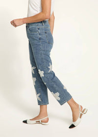 FDJ Suzanne Pencil Crop Denim Jeans in medium blue - women's jeans - detail view
