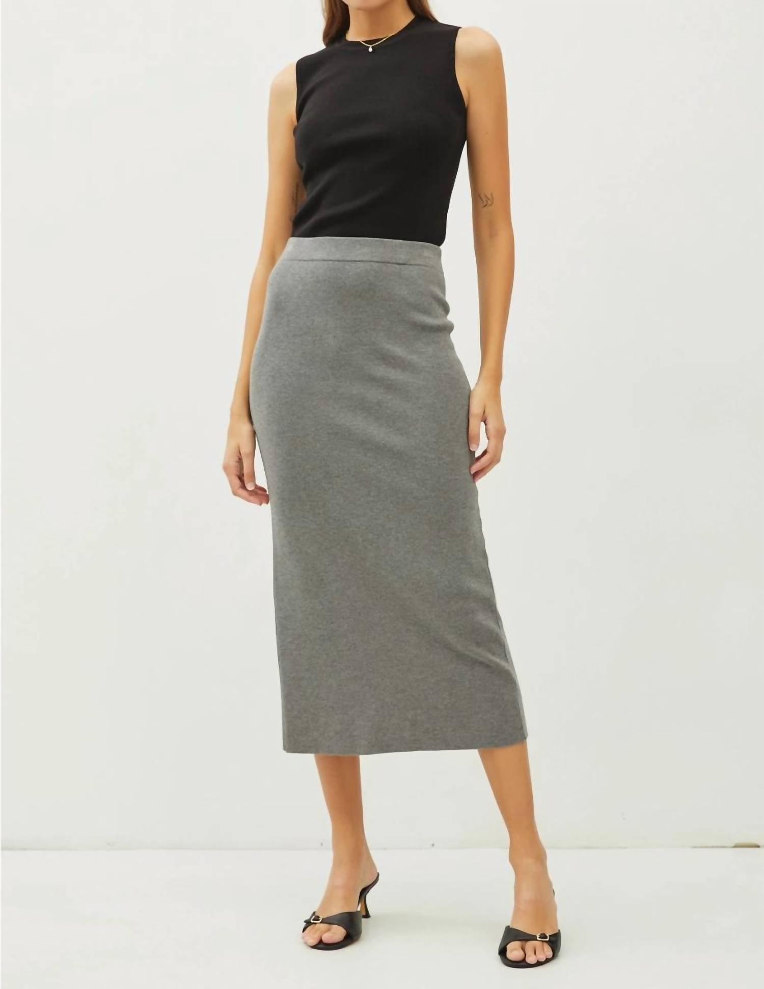 Be Cool - Knitted High Rise Midi Skirt