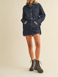 Klesis Cara Denim Mini Skirt in dark blue - women's skirt - view 6