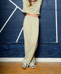 Katie J NYC Girl's Dylan Wide Leg Sweatpants in stone - kids' joggers