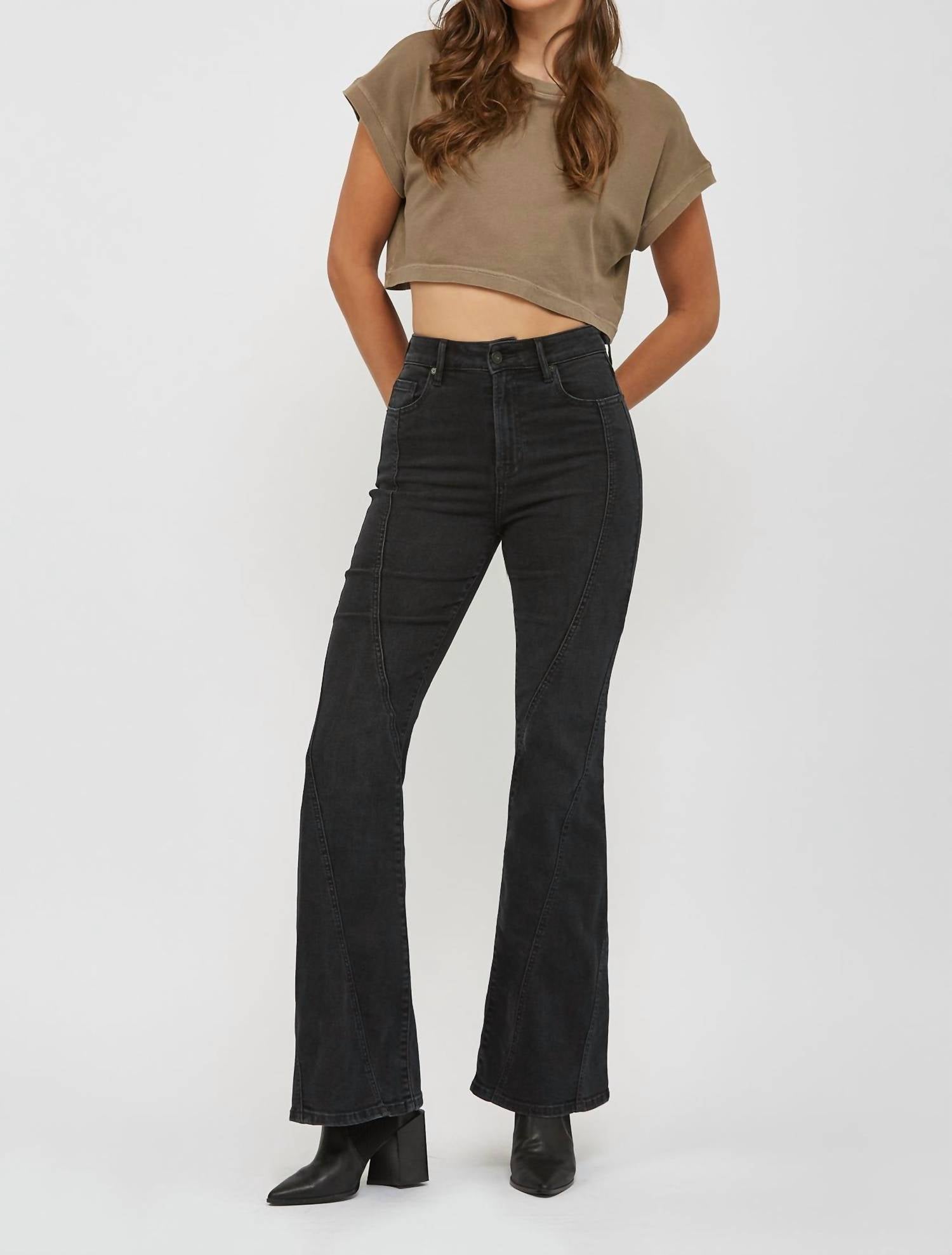 Hidden - Happi High Rise Fashion Seamed Flare Jeans