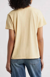 DAYDREAMER Sun Records Elvis Beach Tee in butter yellow - women's t-shirt - detail view