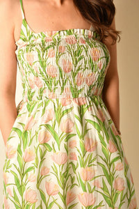 Thml - Thin Strap Floral Pattern Midi Dress
