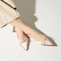 YOSI SAMRA Women's Belle Slingback Flat in champagne - women's flats - detail view
