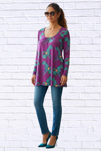 Diva Usa - Sibella Pleated Front Long Sleeve Blouse