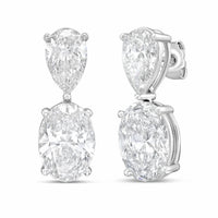 Diana M Jewels - Women's Pear Lab-Grown Diamond Stud Earrings (20.00 Ct TCW) - Signature