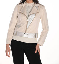 Frank Lyman - Women's Suede Moto Jacket