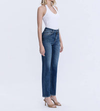 VERVET BY FLYING MONKEY Celestial Glow High Rise Full Length Straight Jeans in dark wash - women's jeans - view 4