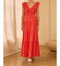 SKIES ARE BLUE Sweetheart Maxi Dress in red - women's dress - alternate view