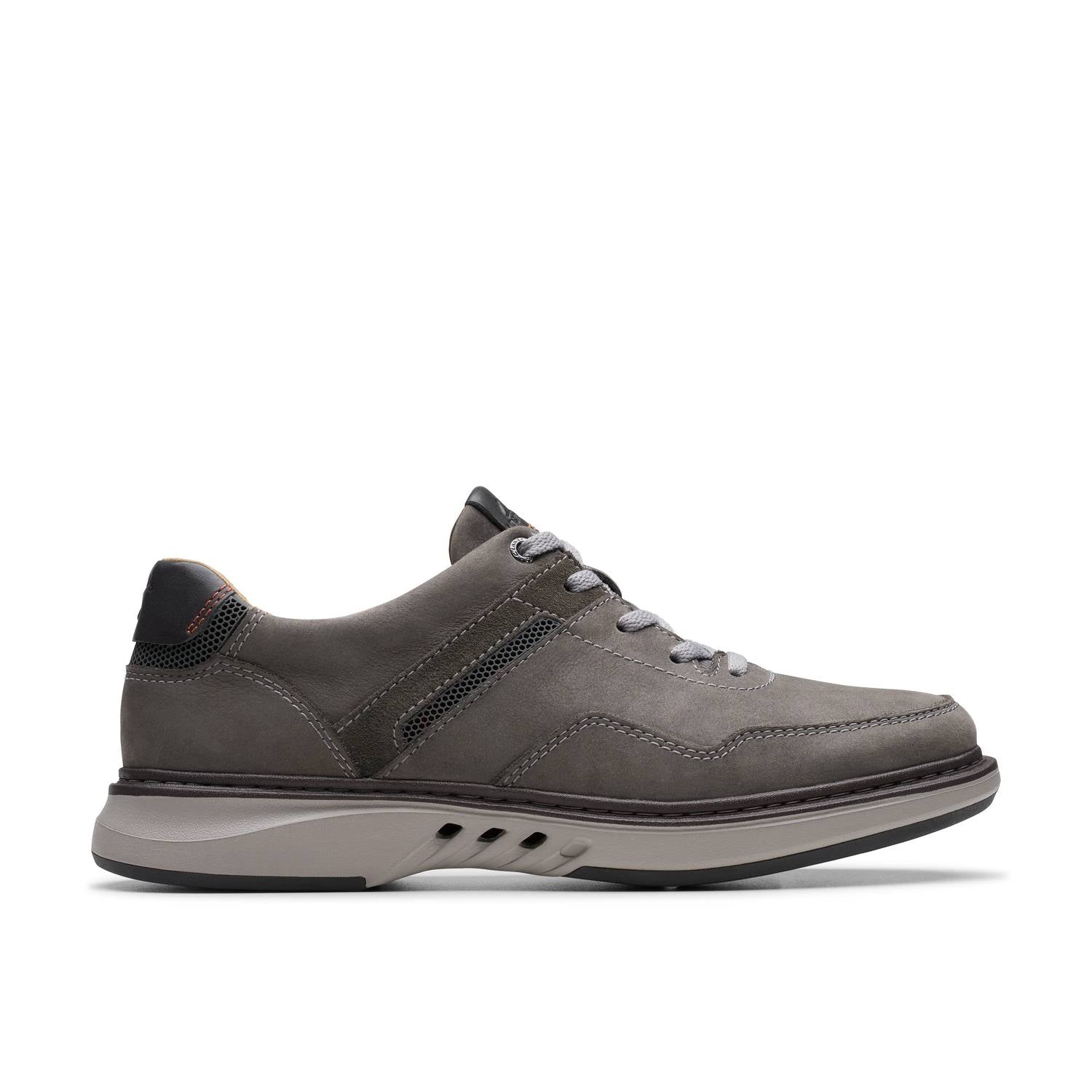 Clarks Men's Un Briley Vibe Oxford Shoes in dark grey nubuck - men's shoe