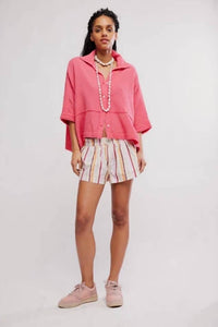 Free People - Happy Days Button-front Top