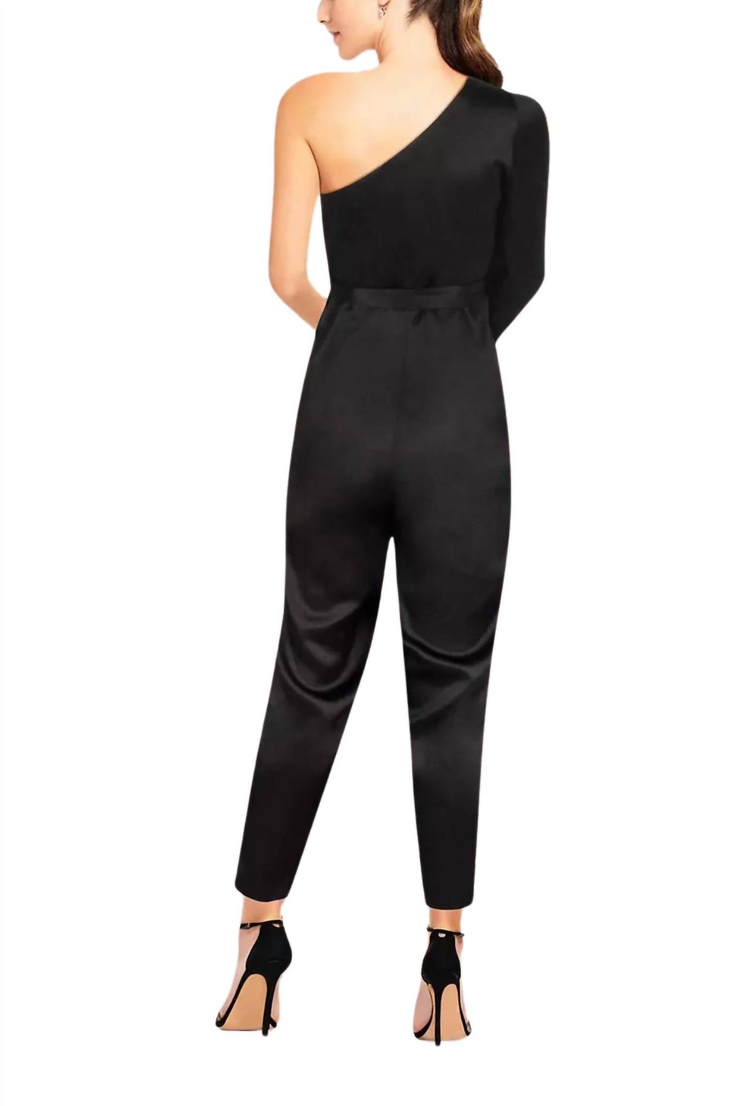 Aidan By Aidan Mattox - Women's Shoulder Slit Long Sleeve Tie Side Jumpsuit