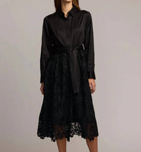 Hinson Wu Robin Long Sleeve Lace Dress in black - women's dress